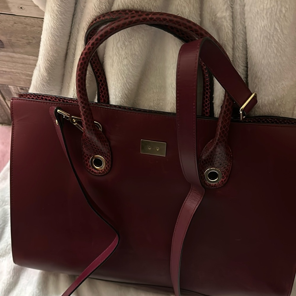 Jimmy Choo  burgundy bag large